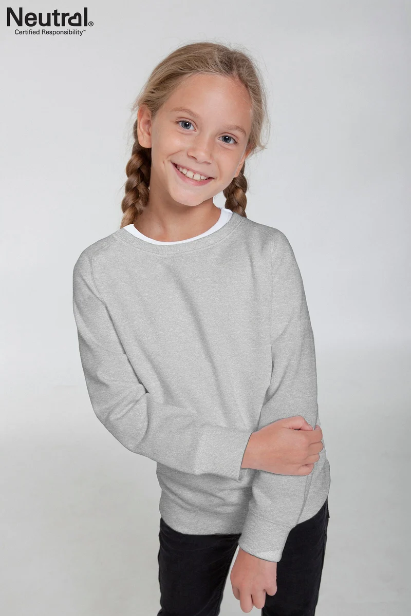 Neutral - Classic Kinder Sweater - Sport Grey - 100% Biologisch Katoen