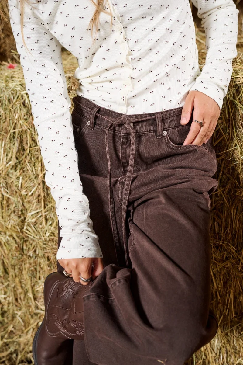 Only - Onlgianna Straight Brown Dot - 4975471 Dark Brown Denim