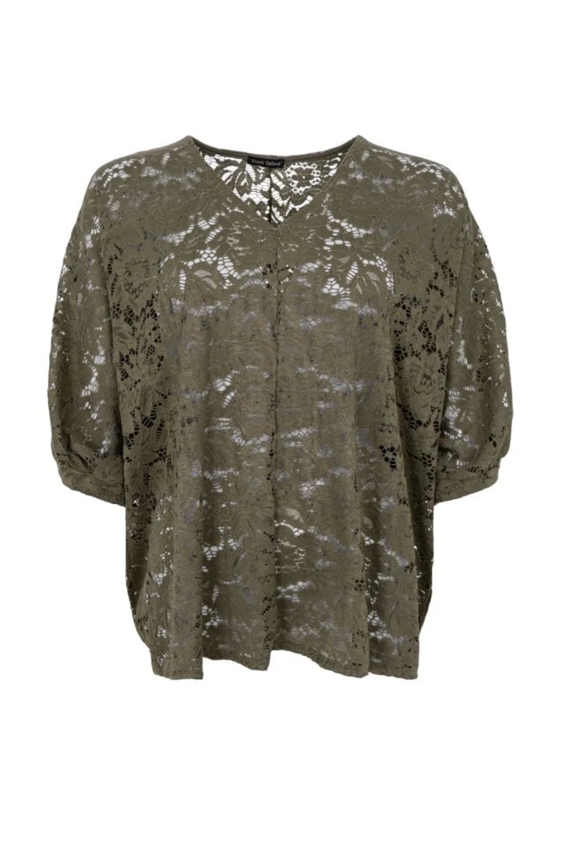 Black Colour - Bcdebbie Lace Blouse 41082 - Army