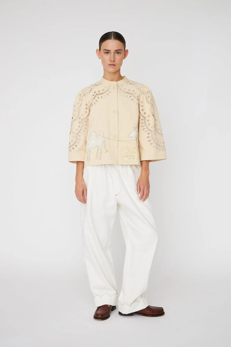Stella Nova - Embroidery Anglaise Jacketht62-7464 - 036 Creme Tones