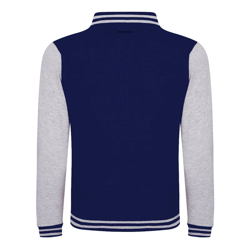 Just Hoods - Kids´ Varsity Jacket - Oxford Navy / Heather Grey