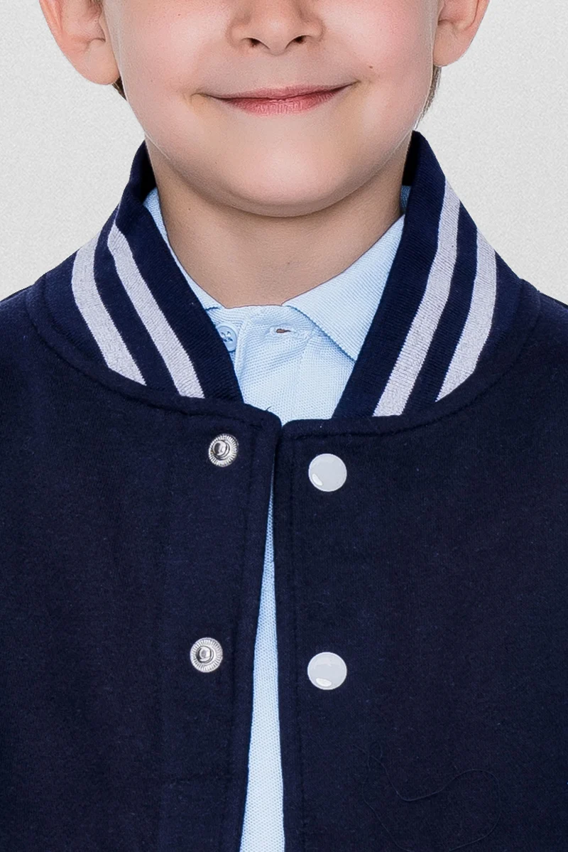 Just Hoods - Kids´ Varsity Jacket - Oxford Navy / White
