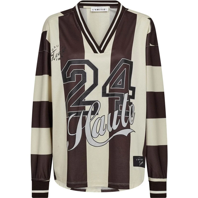 Haute L'Amitié - Haute 24 Stripe Blouse HL10419 - Mocca/ Pearl