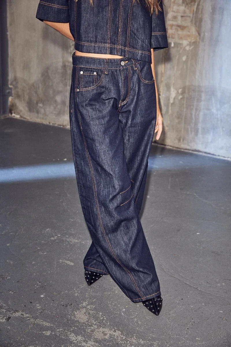 Haute L'Amitié - Drew Barrel Panel Jeans Unwashed HL10569 - Unwashed Denim