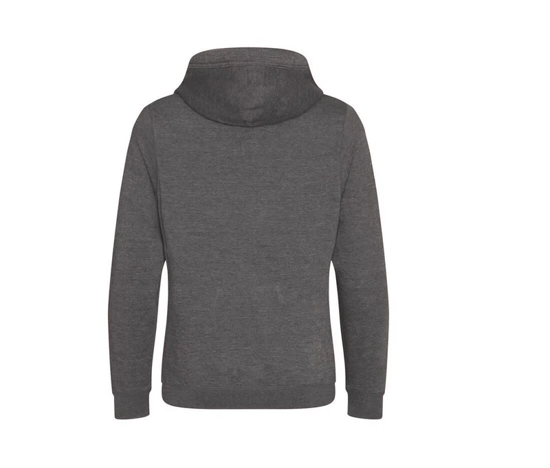 Just Hoods - Cross Neck Hoodie - Charcoal (Heather)