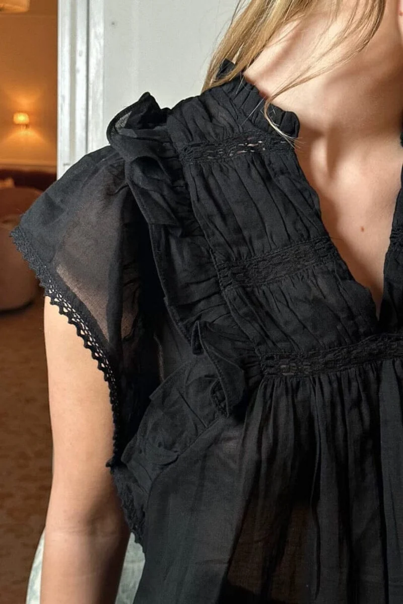 Neo Noir - Jayla S Voile Top - Black