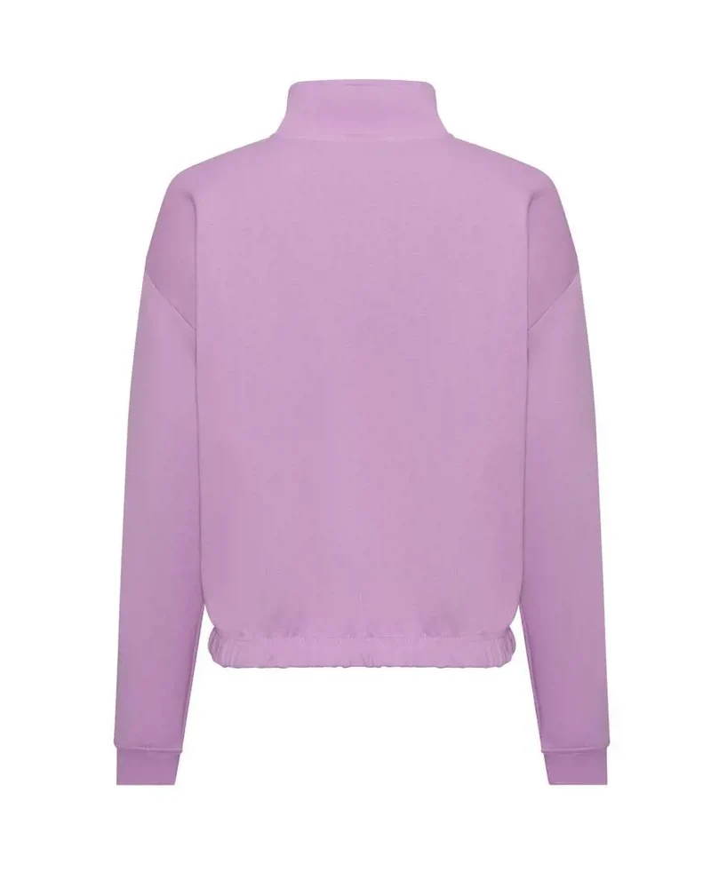 Just Hoods - Cropped 1/4 Dames Zip Sweater - Lavender