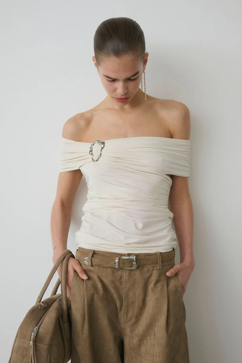 Gestuz - Gzlaily Off Shoulder Top 10911093 - 110103 - Egret