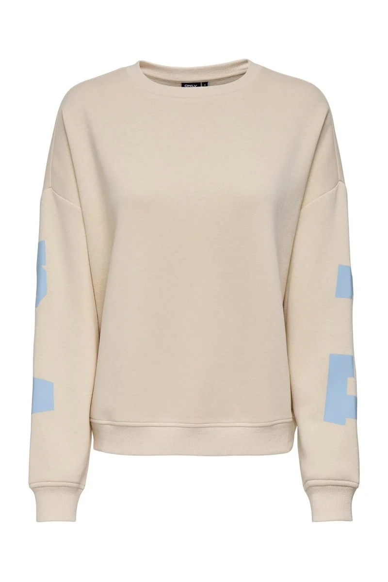 Only - Onlsweat L/S Back/Sleeve Print Swt - 4845922 Birch Cashemere Blue Florida Print
