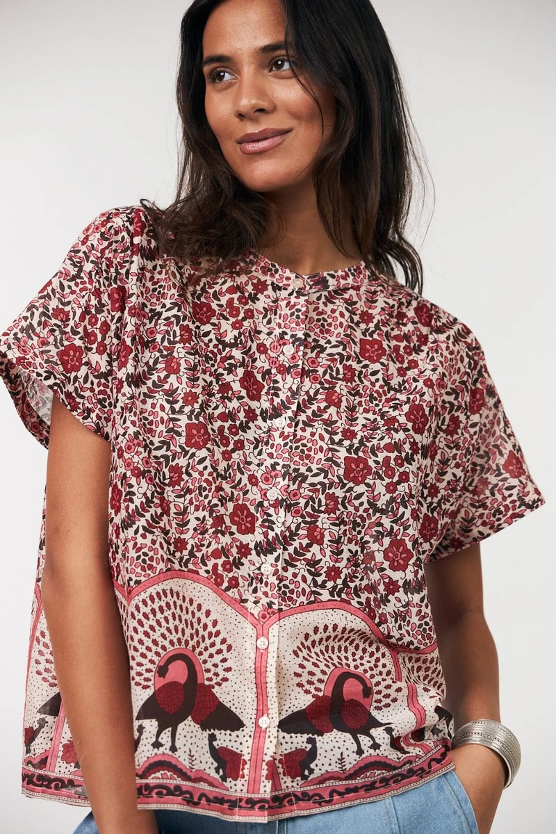 Lollys Laundry - Myall Shirt Ss26179-1060 - 30 Red