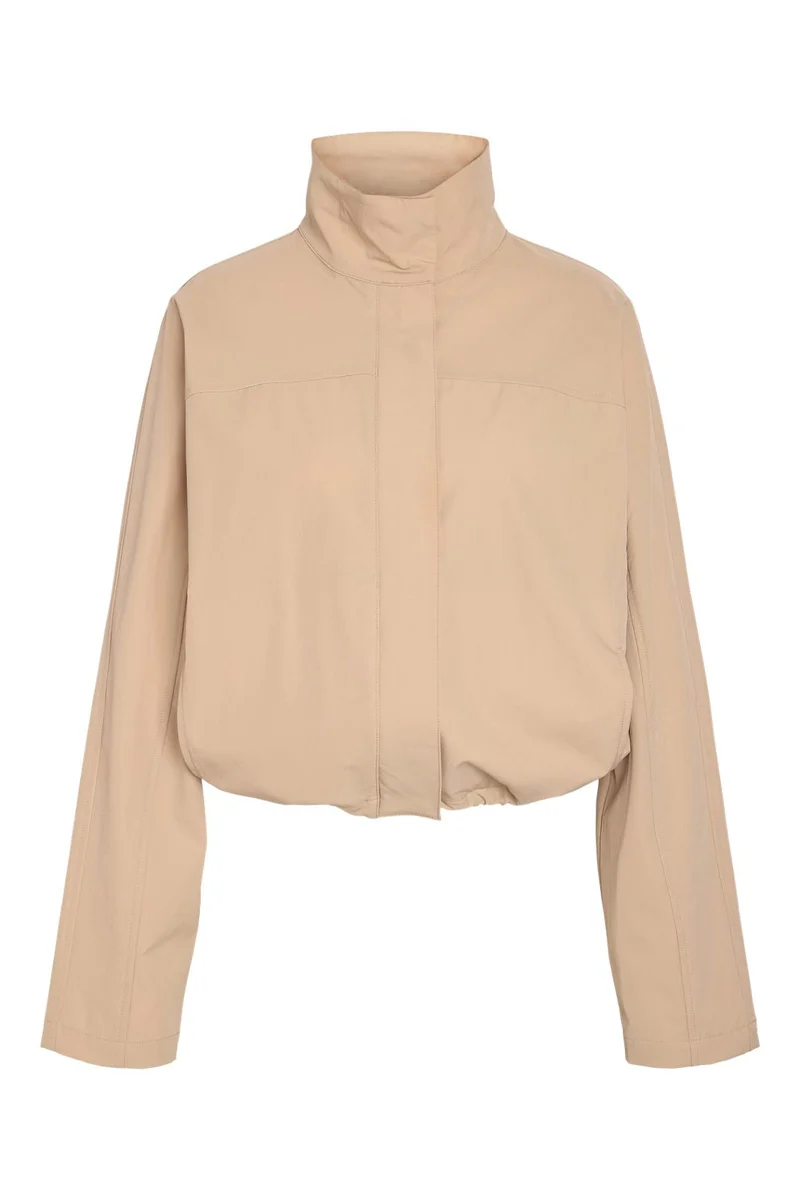 Noisy May - Nmkirby L/S Highneck Zip Jacket - 5091368 White Pepper