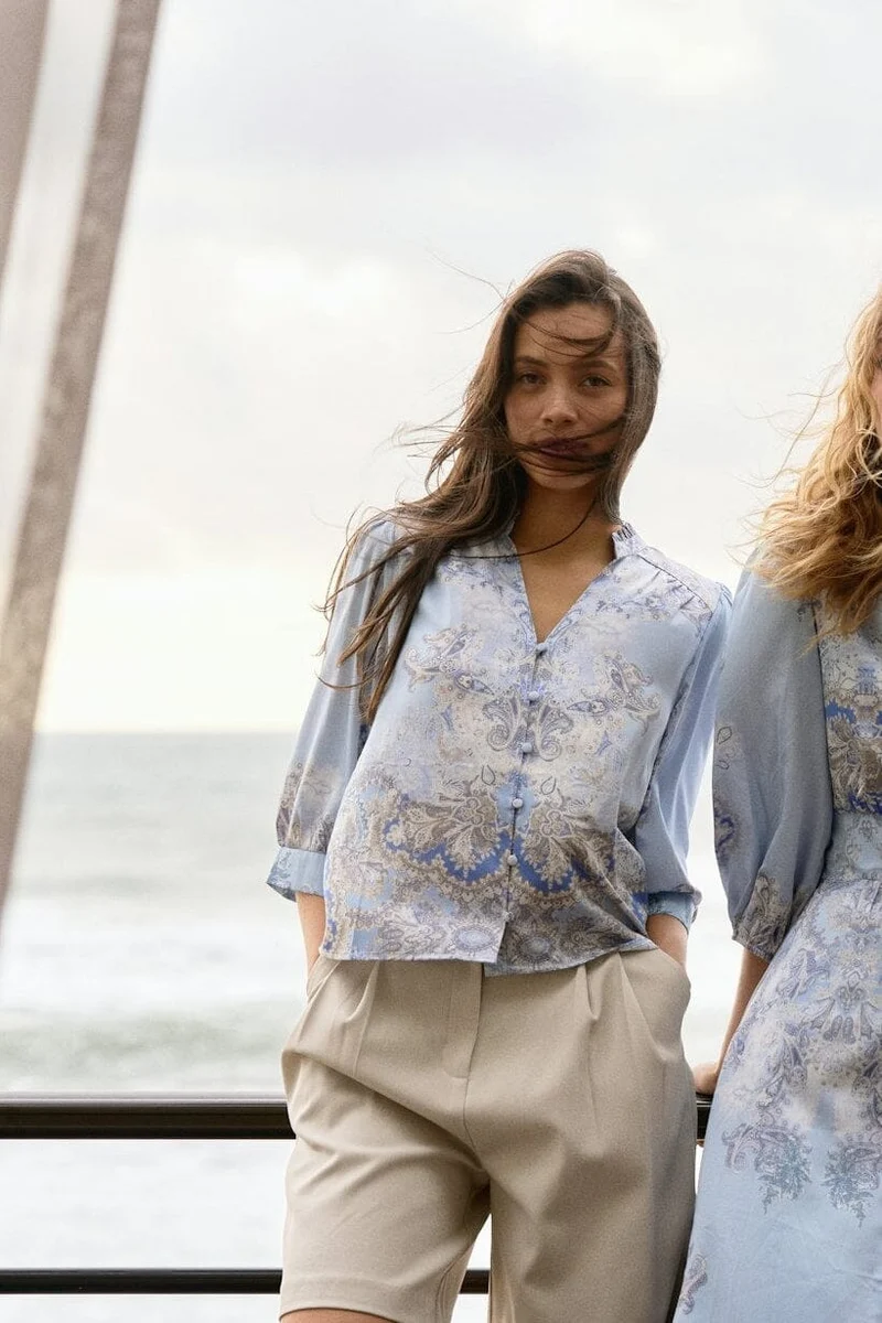 Neo Noir - Roselle Artist Paisley Blouse 165558 - 145 - Light Blue