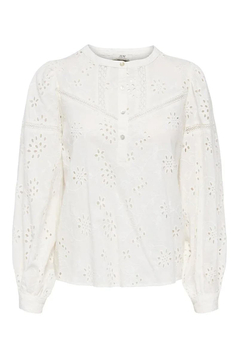 JDY - Jdymille L/S Anglaise Top - 5035196 Cloud Dancer
