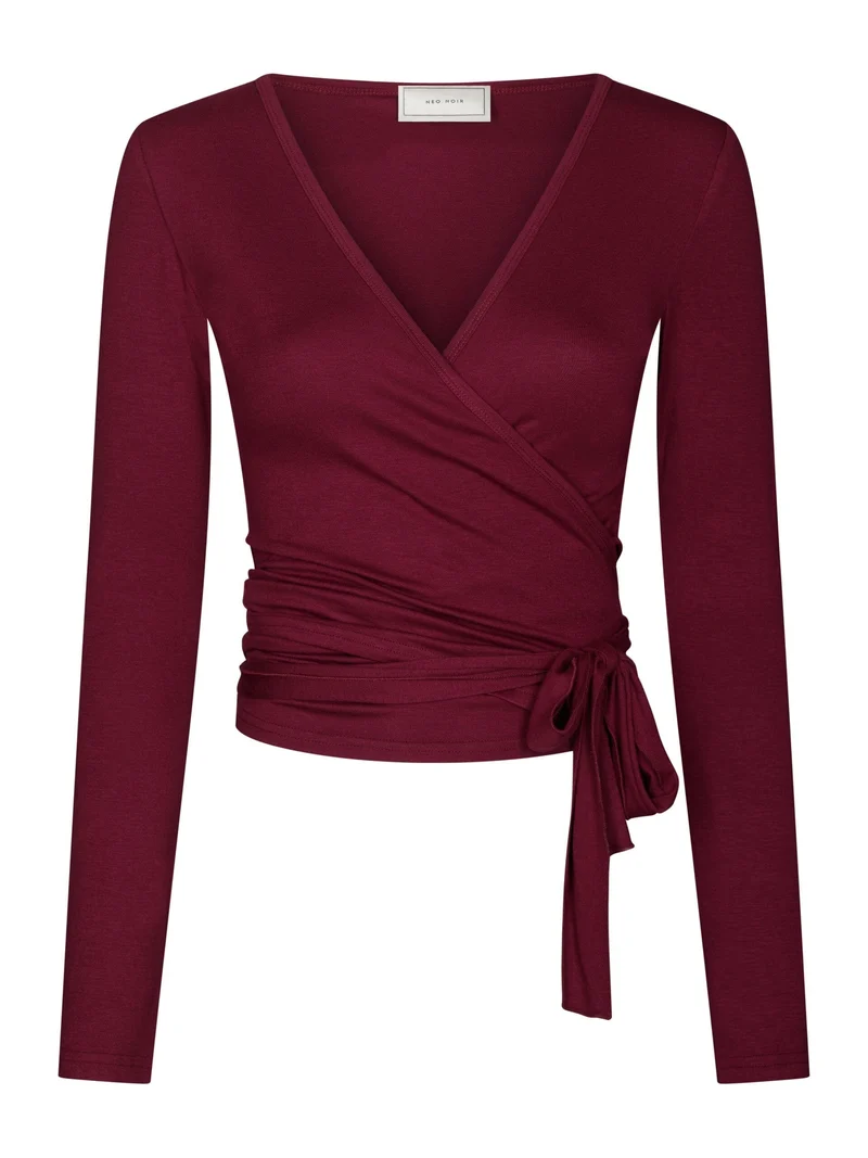 Neo Noir x Molly&My Athleisure - Nia Jersey Wrap Blouse 165501 - 162 - Bordeaux