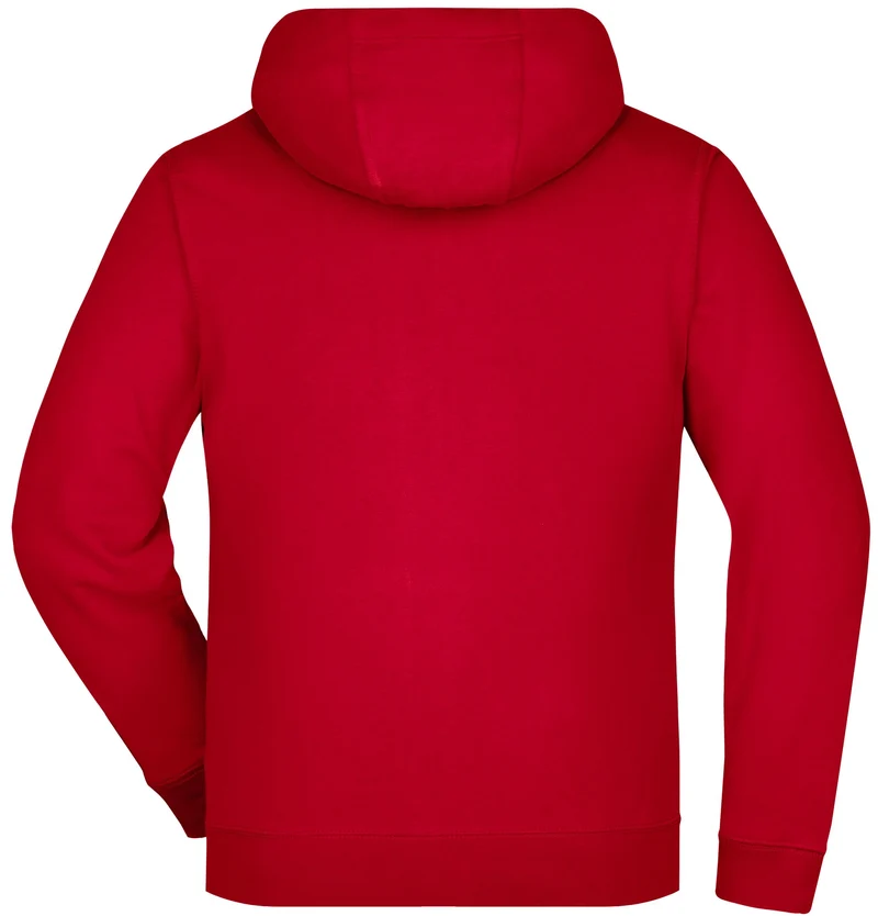 James & Nicholson - Double Face Hoodie met Rits - Red/Carbon