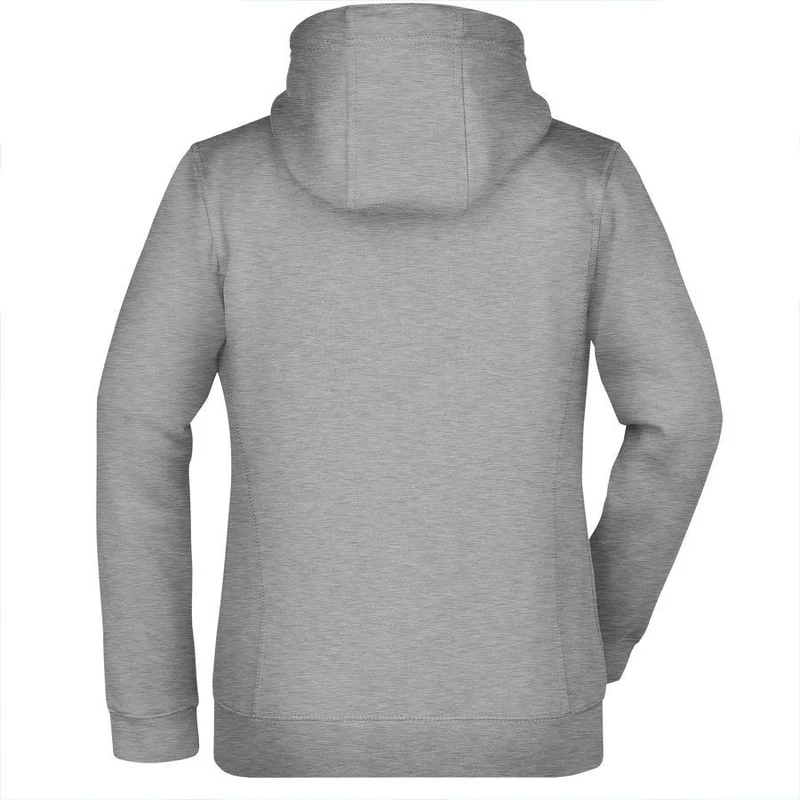 James & Nicholson - Double Face Dames Hoodie met Rits - Sports Grey (Heather/Navy