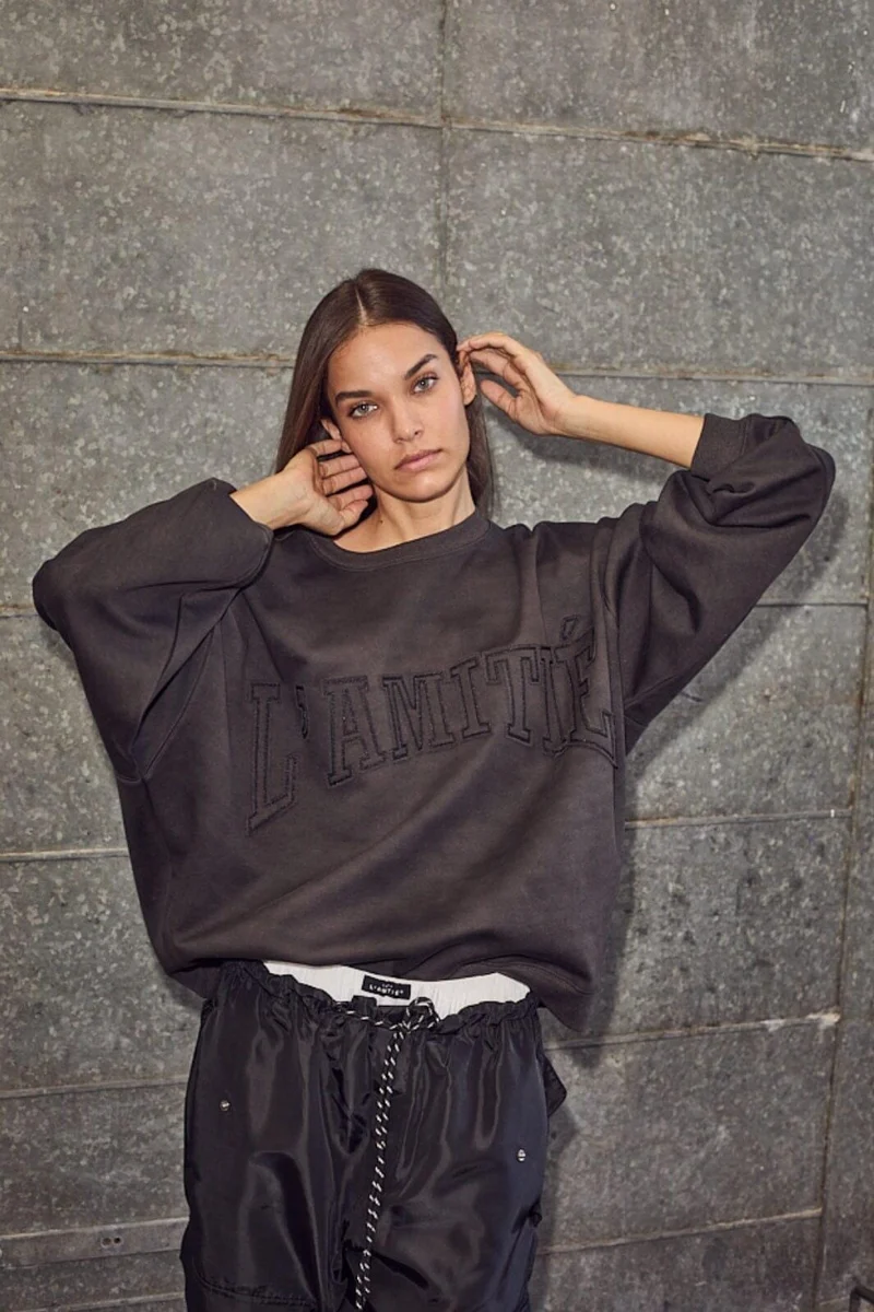 Haute L'Amitié - L'Amitié Application Sweat HL10283 - Dark Grey