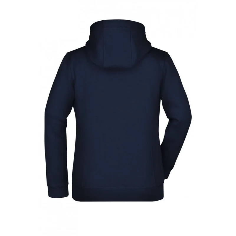 James & Nicholson - Double Face Dames Hoodie met Rits - Navy/Red