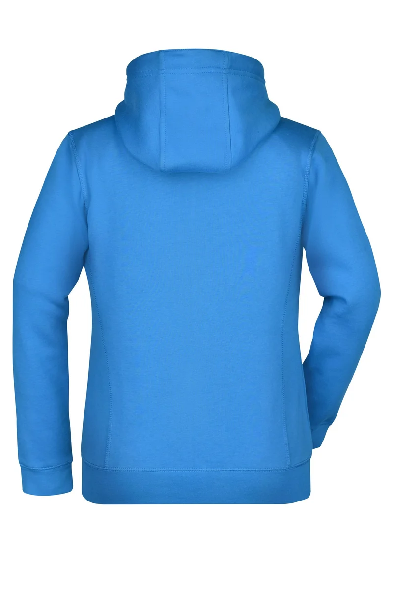 James & Nicholson - Double Face Dames Hoodie met Rits - Azur/Navy