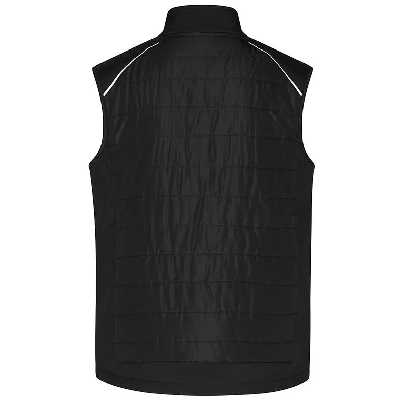 James & Nicholson - Hybrid Bodywarmer - Black/Neon Yellow
