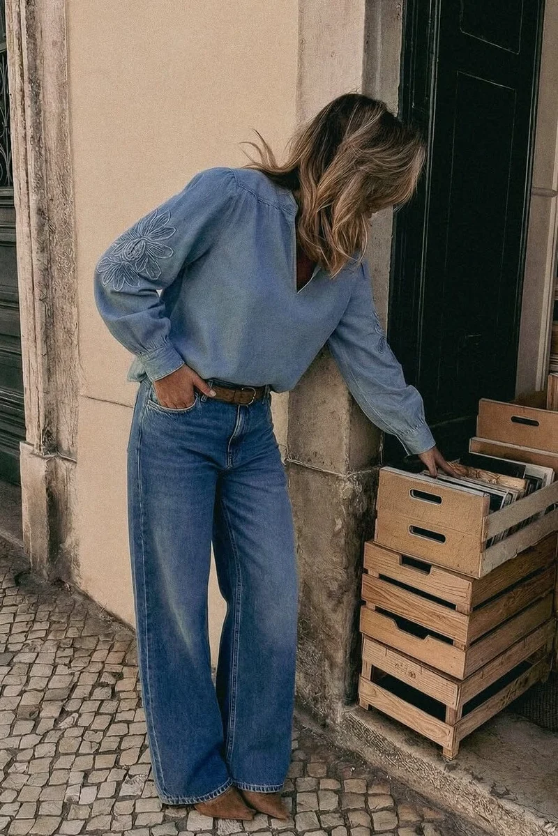Gossia - Salomago Blouse G2747 - Light Blue Denim