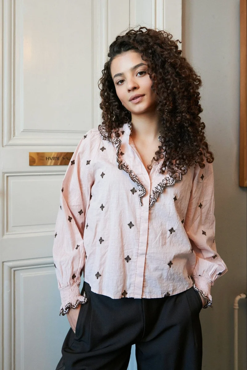 Neo Noir - Degas Blouse 158924 - 433 - Dusty Rose/Brown