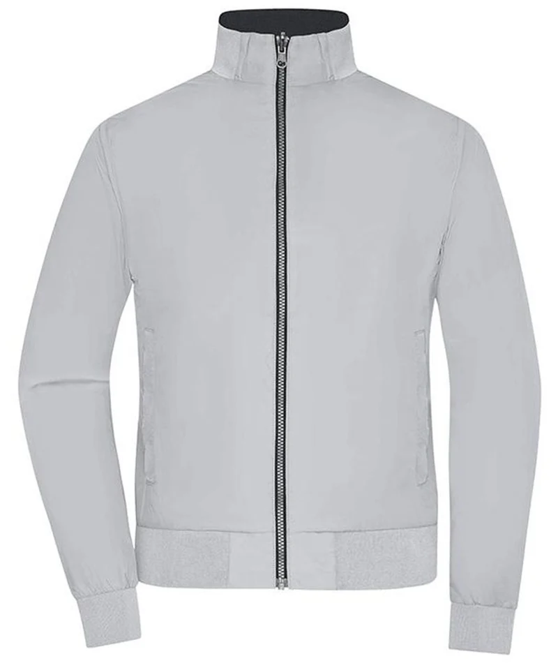 James & Nicholson - Reversible Sweater met Rits - Black/Silver (Effen)