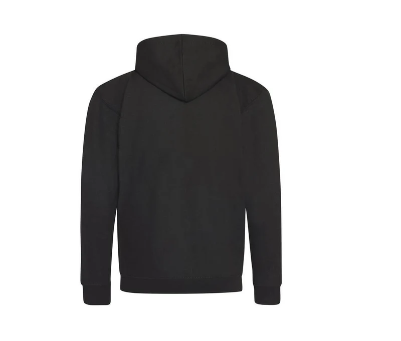 Just Hoods - Varsity Hoodie met Rits - Jet Black/Fire Red