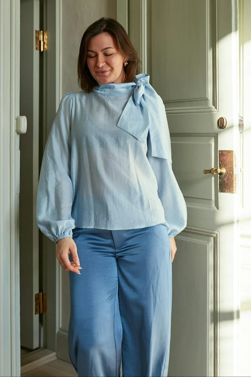Neo Noir - Selene Crisp Blouse 167523 - 145 - Light Blue