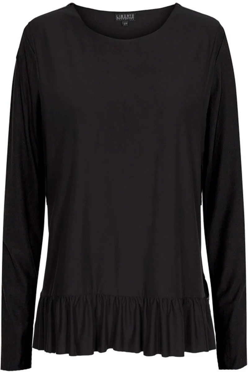 Liberte - Alma LS Frill T-shirt - Black
