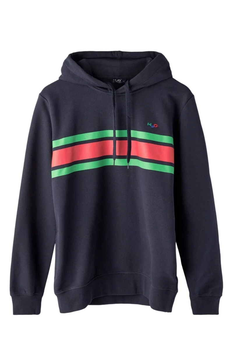 H2O - Gilleleje Sweat Hoodie - Navy/Green/Red