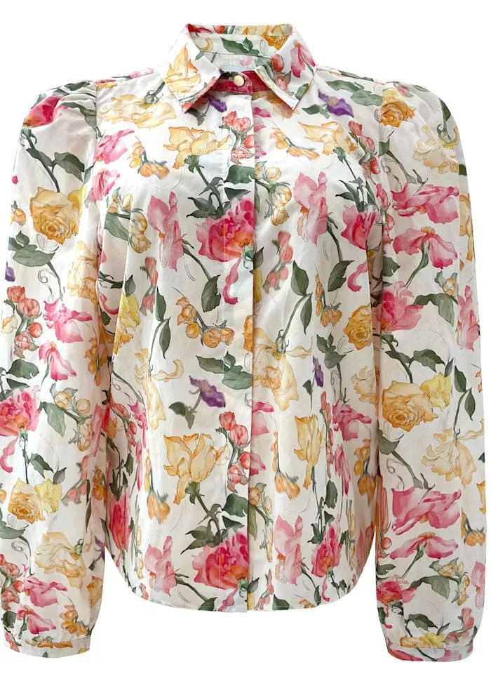 Liberte - Flora Ls Blouse 21598 - Creme Yellow Flowers