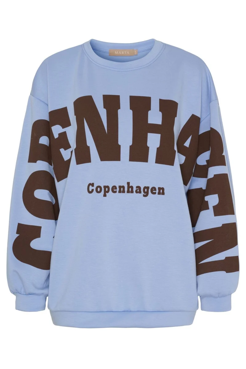 Marta Du Chateau - Mdchibiscus Sweatshirt 22659 - Sky Blue