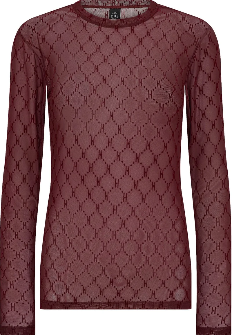 Hype The Detail - Mesh Blouse 300-14 - 12 - Rød