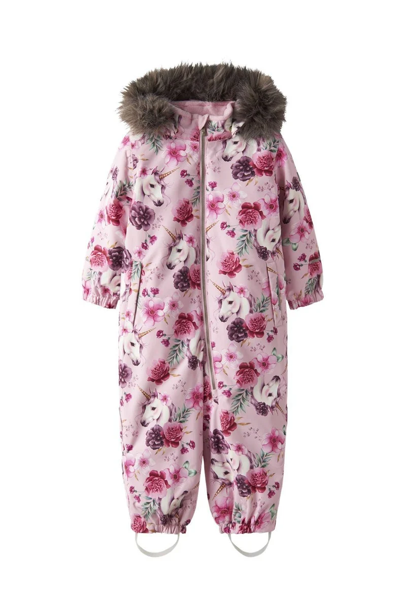 Name It - Nmfsnow10 Suit - 4874995 Parfait Pink Floral Unicorn