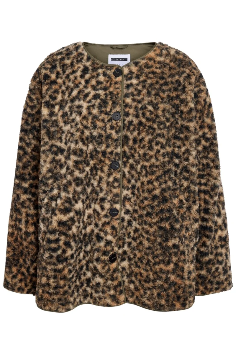 Noisy May - Nmfeline Loose Teddy Jacket Fwd - 4887284 Birch Leo