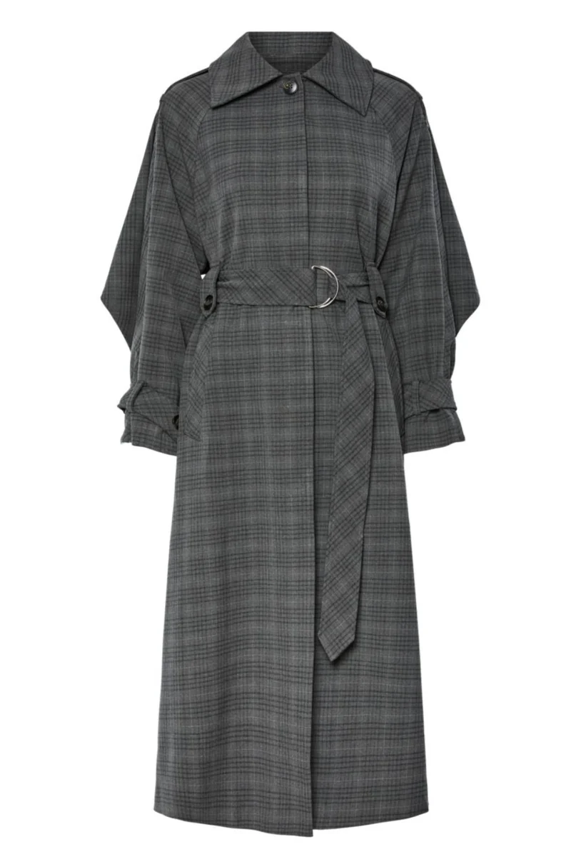 YAS - Yascicco Ls Long Coat - 4887412 Dark Grey Melange W. Black