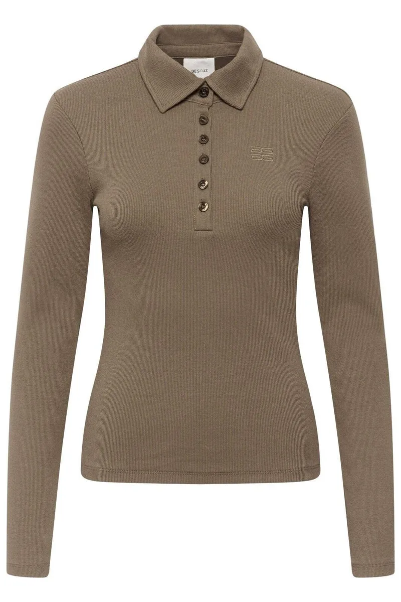 Gestuz - Gzdrew Ls Polo Top 10911272 - 181112 - Walnut