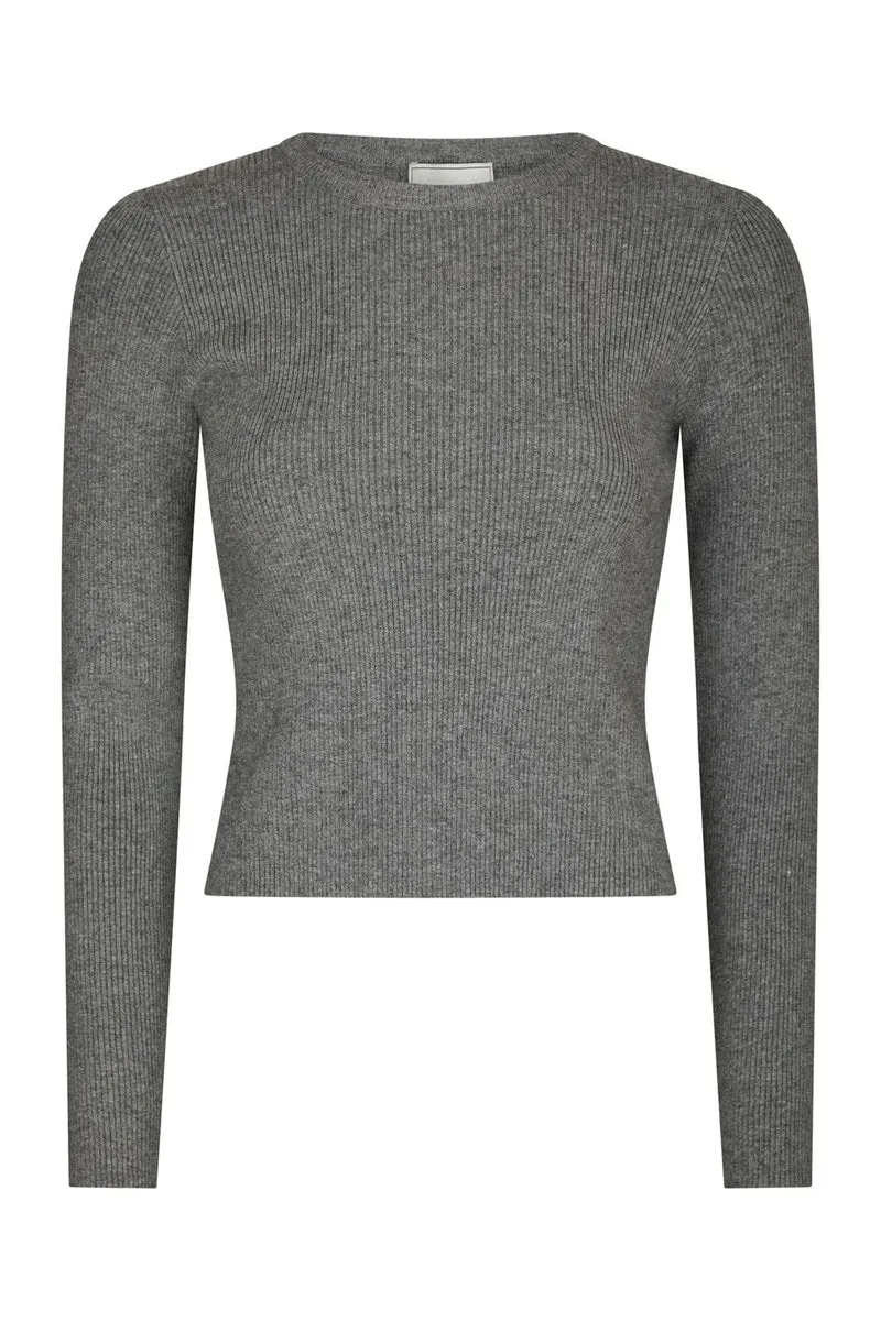 Neo Noir - Kirrera Knit Blouse 166614 - 107 - Dark Grey Melange