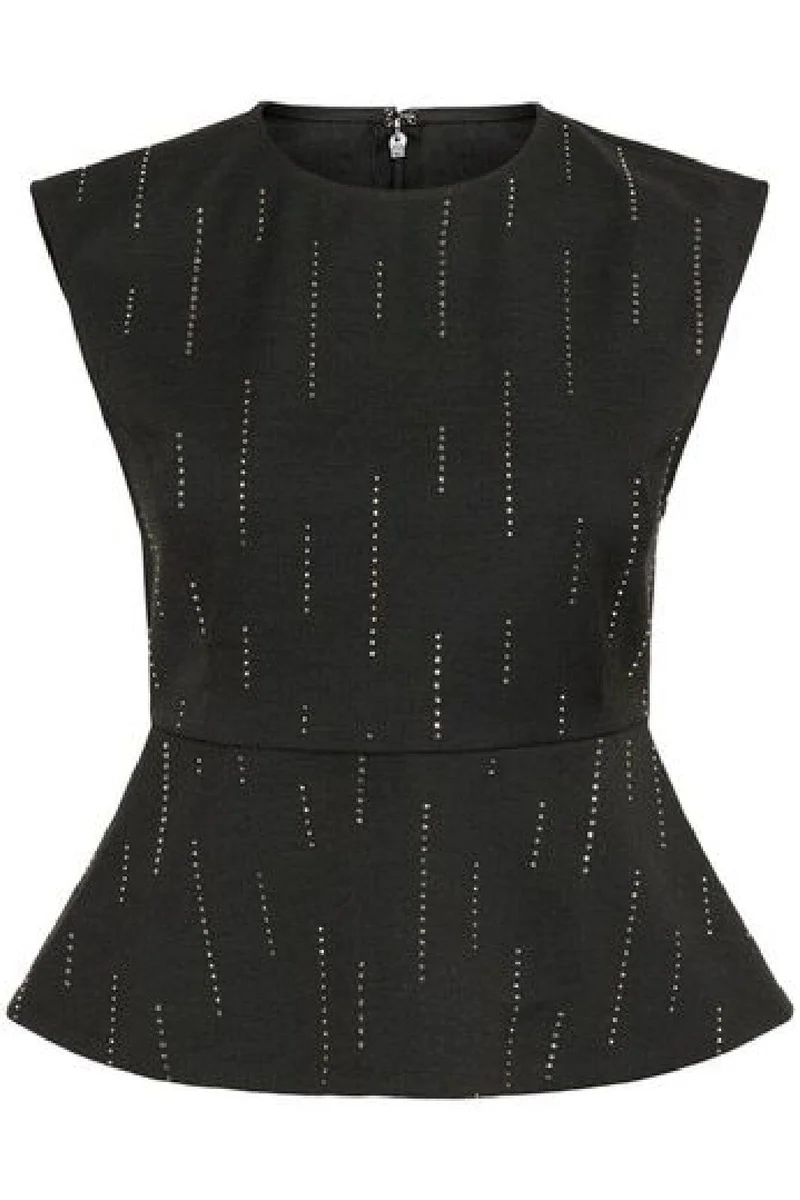 Gestuz - Gzadira Peplum Top 10910709 - 100494 - Dark Grey Melange