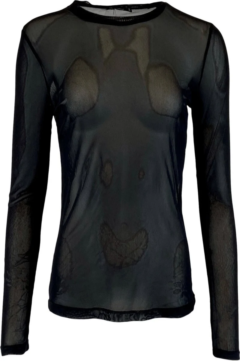 Black Colour - Bcannie Mesh Blouse - Black