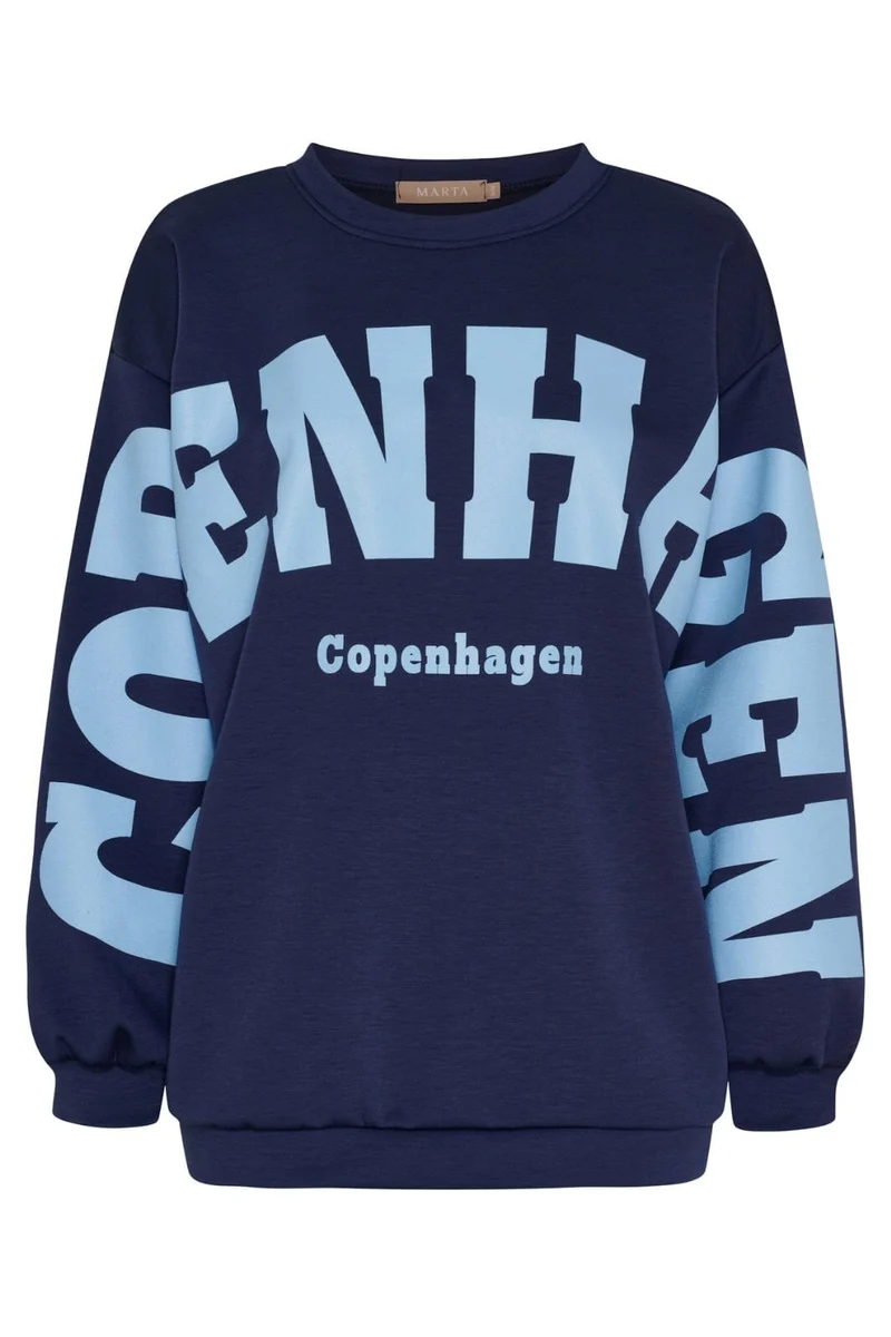 Marta Du Chateau - Mdchibiscus Sweatshirt 22659 - Navy/Sky