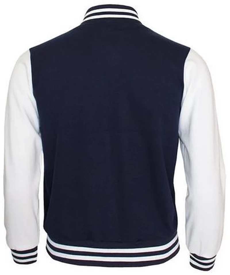 Just Hoods - Varsity Jacket - Oxford Navy / White