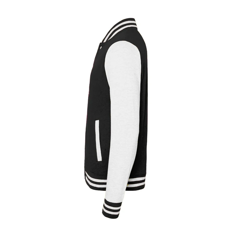 Just Hoods - Varsity Jacket - Jet Black / White