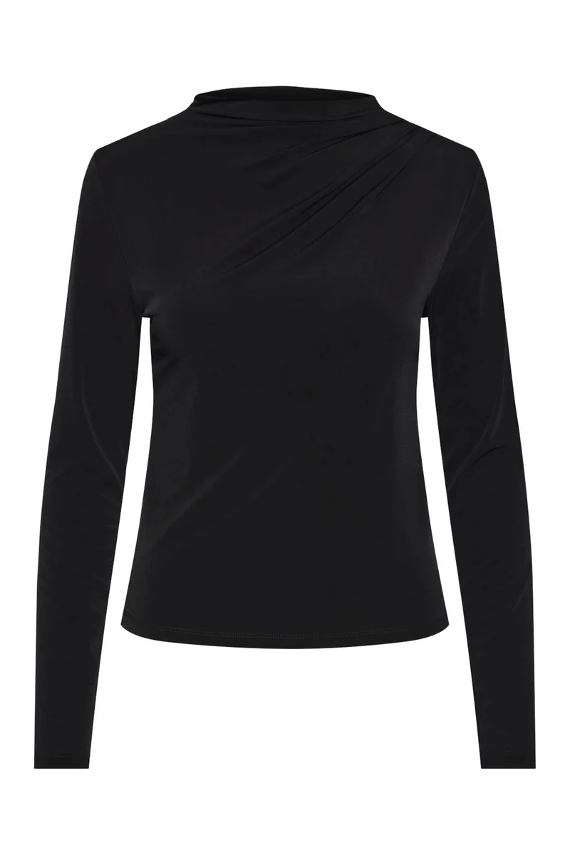 Pieces - Pcmadison Ls Draped Top - 4614503 Black