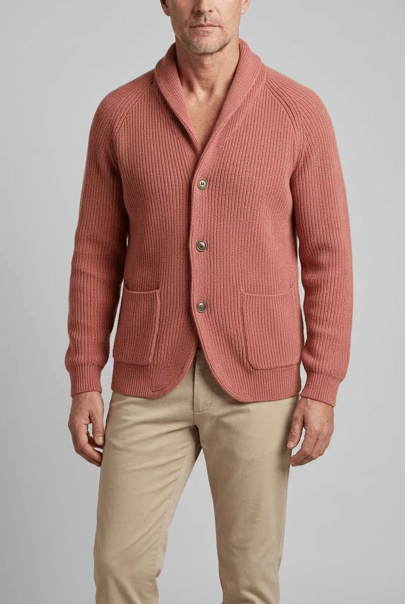 Heren Vest met Sjaalkraag | Ribgebreid & Knoopsluiting