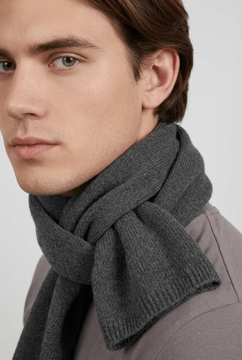Unisex Geribbelde Sjaal | Effen Ribpatroon