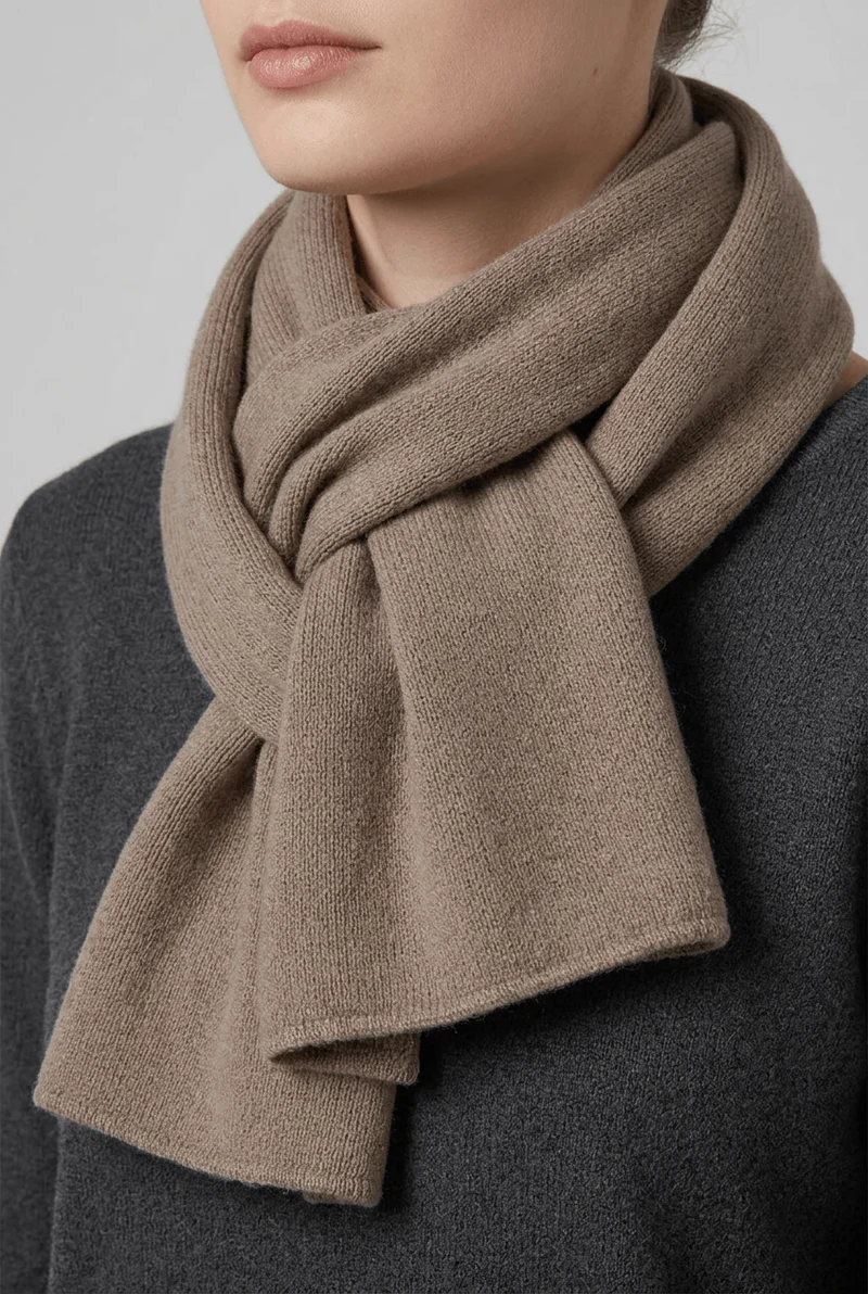 Unisex Geribbelde Sjaal | Effen Ribpatroon