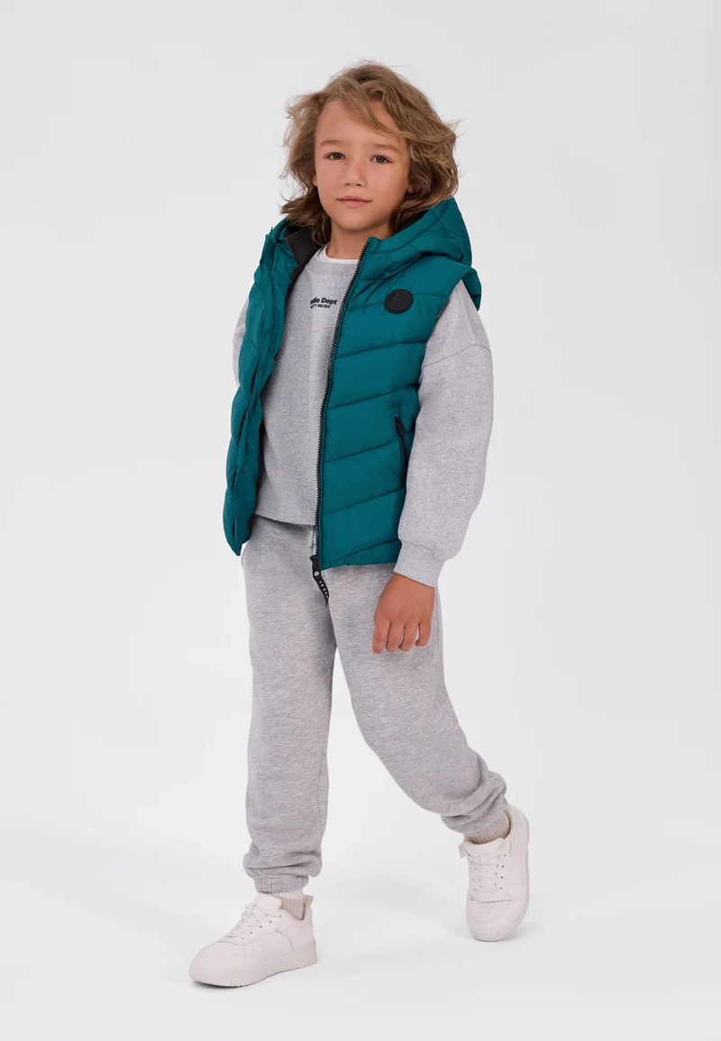Hooded padded gilet