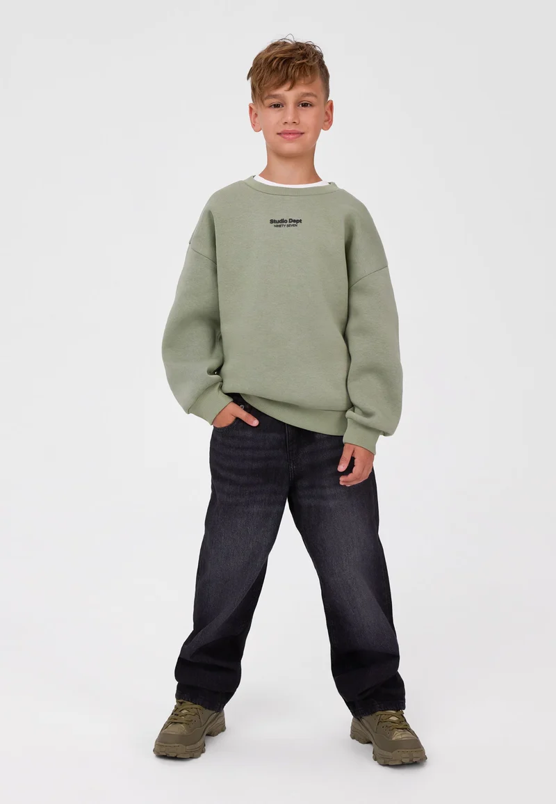 Baggy five-pocket jeans in black